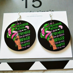 Geometric African Map Dangle Earrings Resin Jewelry Gift