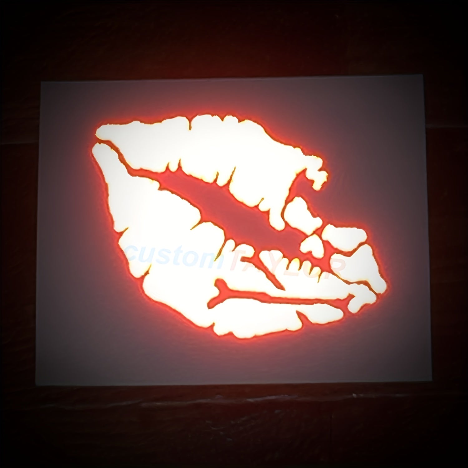 Reflective Death Kiss Skull Cross Bone Lips Decal Bumper Sticker