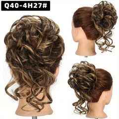Curly Donut Hair Buns Updo Chignon with Hair Rope 15