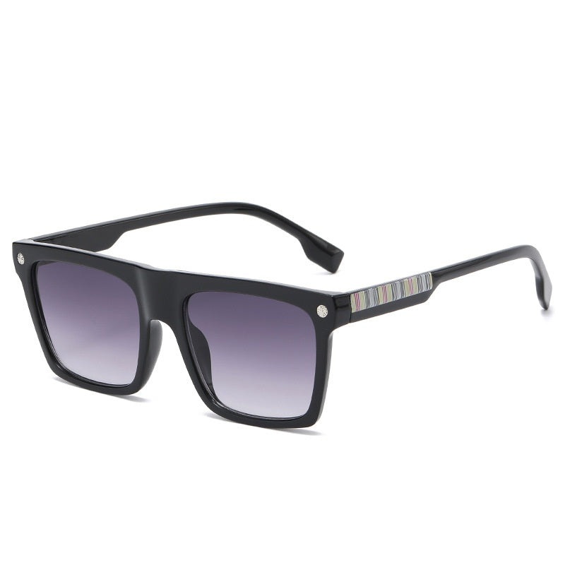 Plaid Print Oversized Square Sunglasses For Women UV400 Protection