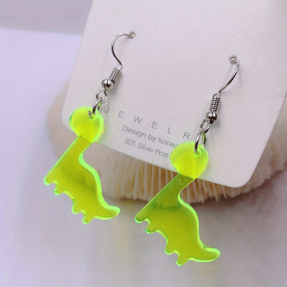 Fun Dino Acrylic Earrings for a Playful Look
