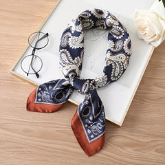 Vintage Paisley Print Silk Head Wrap Sunscreen Bandana