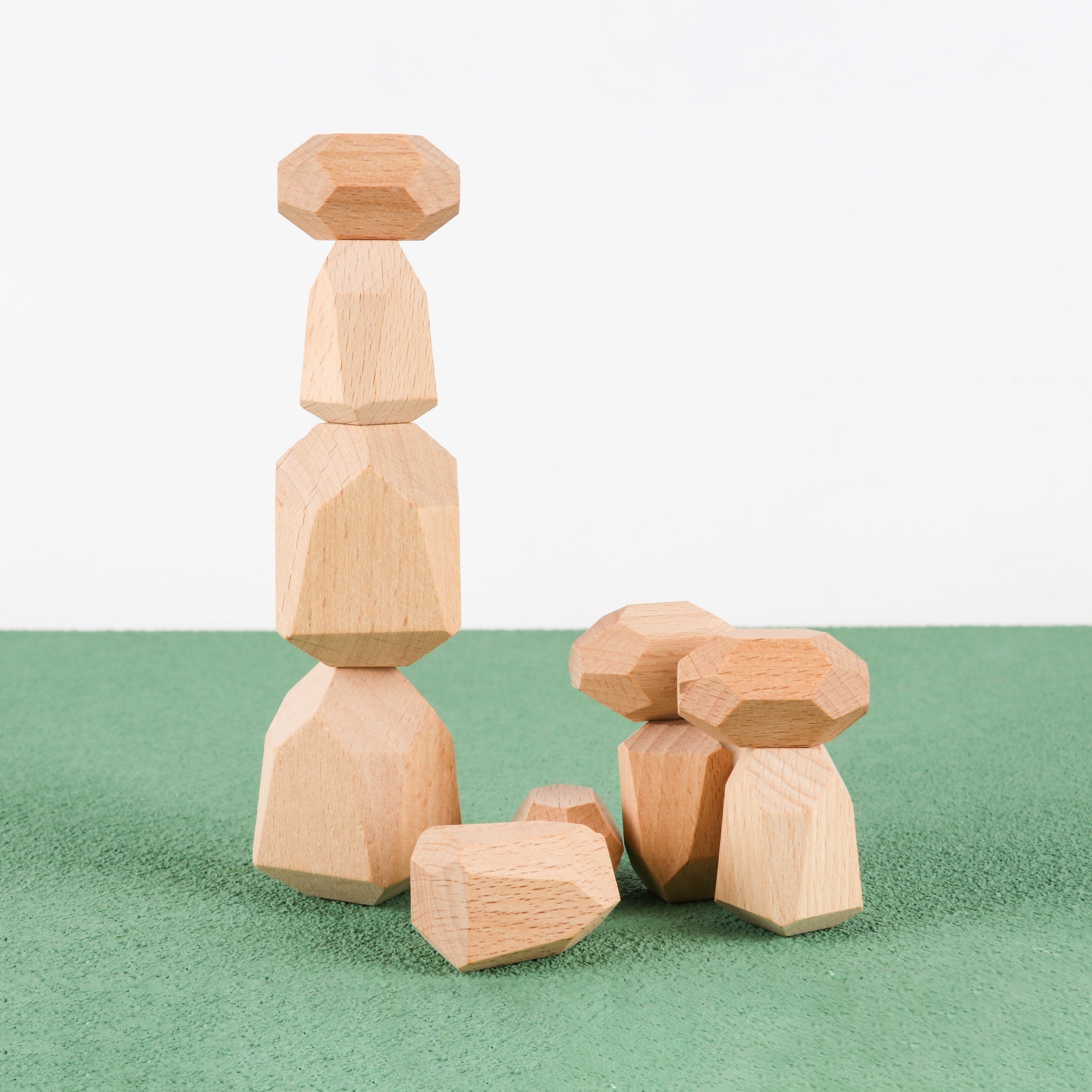Montessori Balance Wooden Colorful Stones Stacking Game