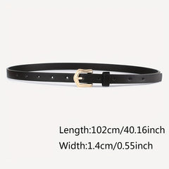 3pcs Golden Arrow Buckle Belt PU Leather Waist Belt for Women