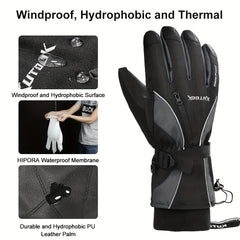 Neoprene Padded Touch Screen Skiing Gloves TPU Waterproof Windproof