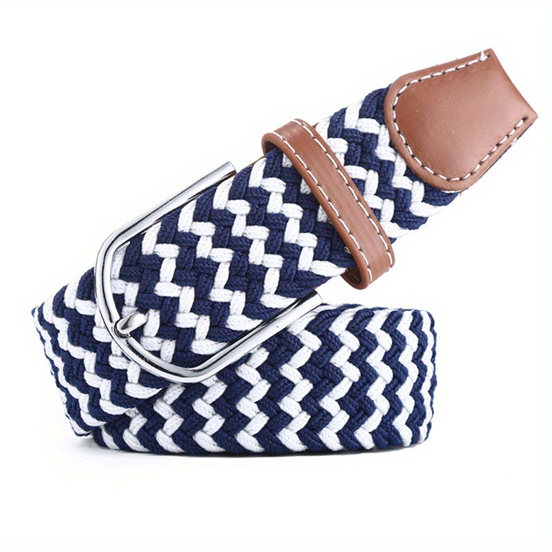 Braided Stretch Pin Buckle Men's Belt Outdoor Casual Jeans Waiststrap