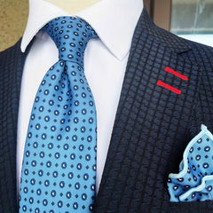 Men's Vintage Print Tie And Pocket Square Classic Party