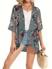  Floral Print Beach Cover Up