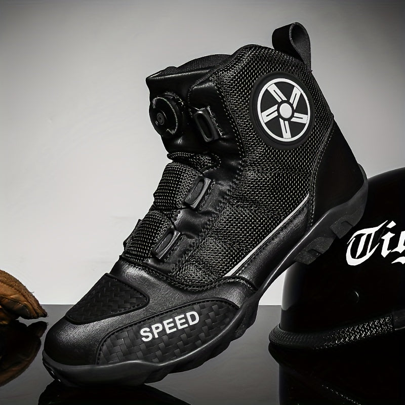 Men's Vintage High Top Motorcycle Riding Boots Non Slip Durable Shoes