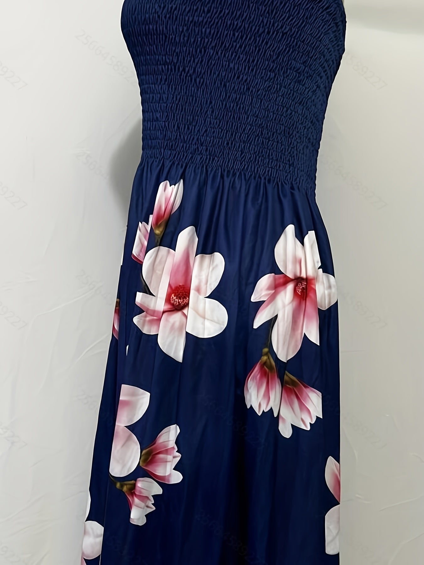 Floral Print Tube Dress Backless Casual Spring Summer