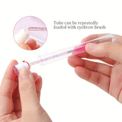 10pcs Eyelash Brush With Dust-proof Tube Container