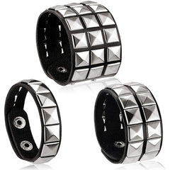 Rock PU Leather Bracelet with Willow Bracelet
