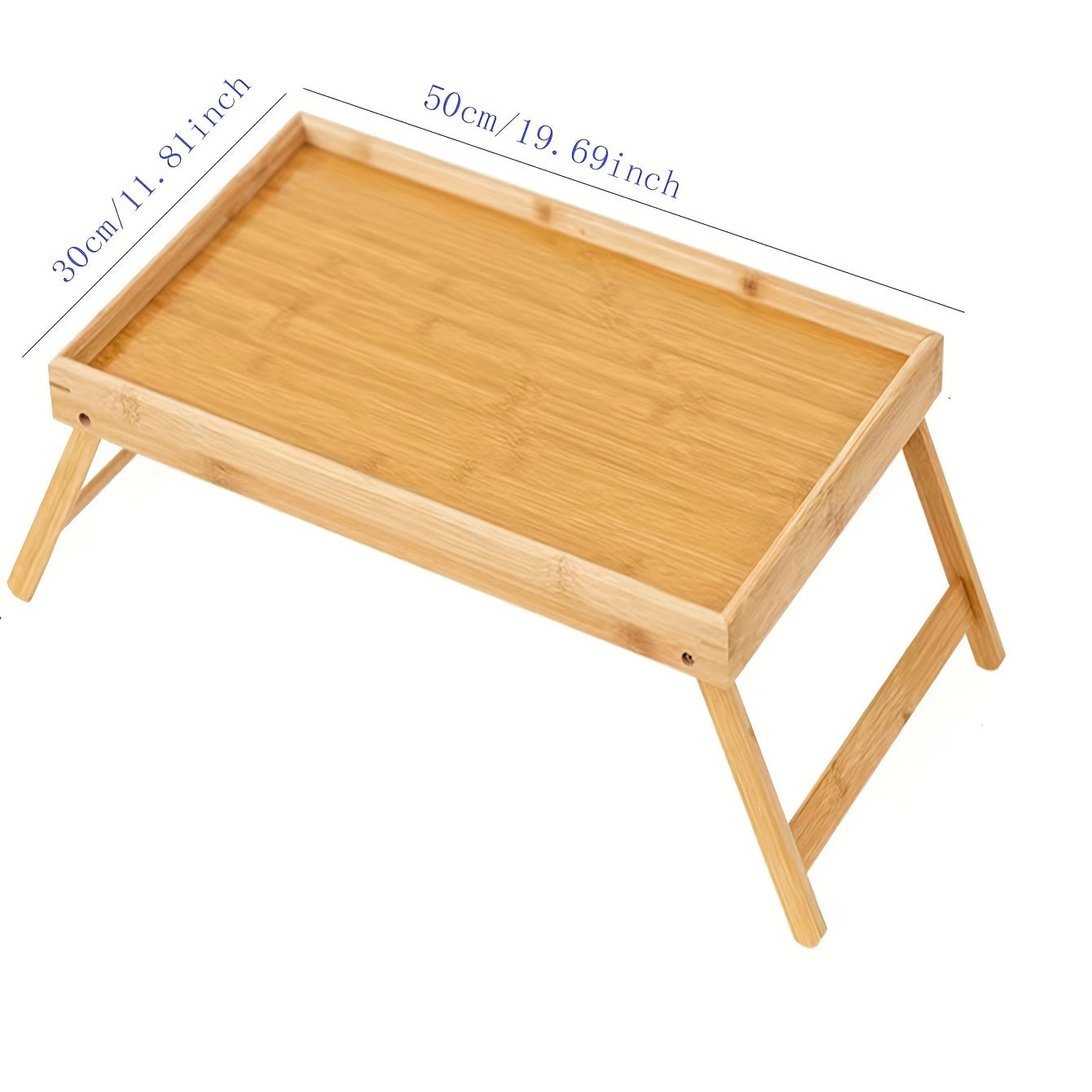 Folding Dinner Plate Table with Foot Tray for Bed and Computer Use