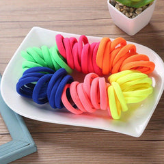 100pcs Colorful Seamless Rubber Band Hair Tie Hair Rope Hair Accessories