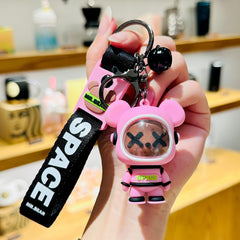 Space Bear Couples Keychain Pendant