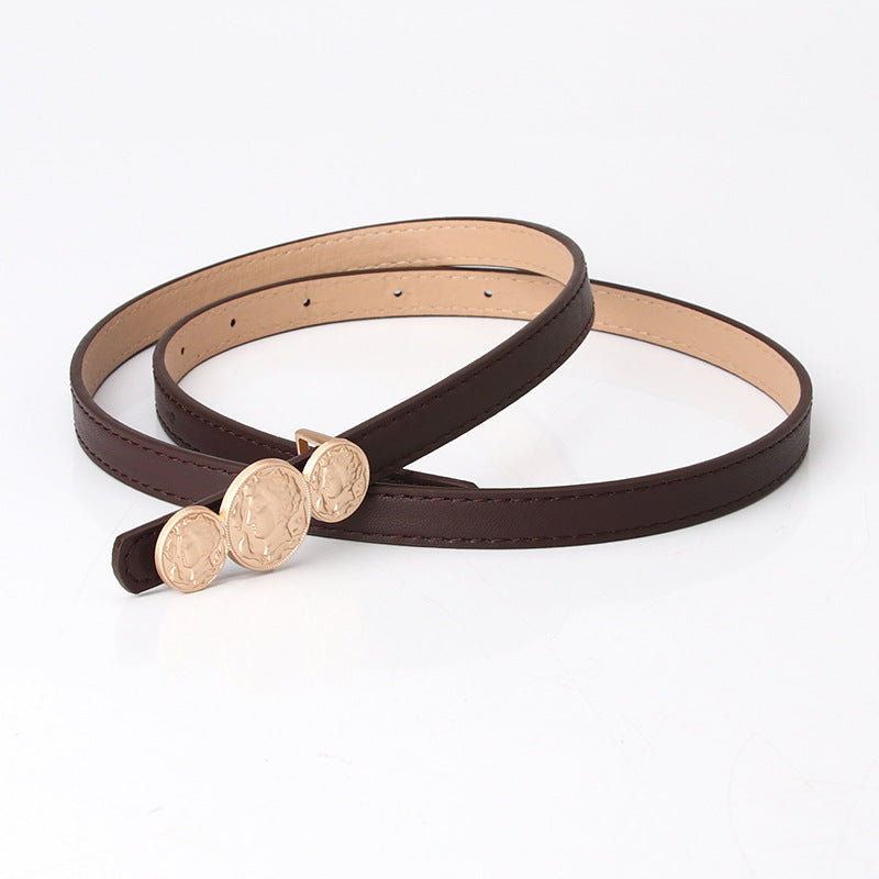 Geometric Decor Belt With Hole Punch For Jeans Pants Dress Women