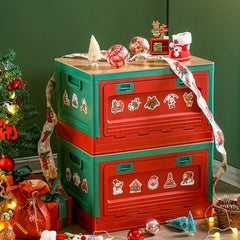 Christmas Storage Box Handles Stackable Basket Durable Container
