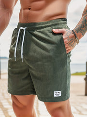 Men's Drawstring Corduroy Shorts for Summer