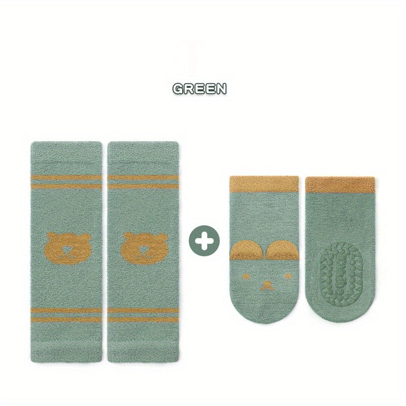 Crawling Knee Pads & Baby Socks Set Boys Girls Kids Warm Accessories