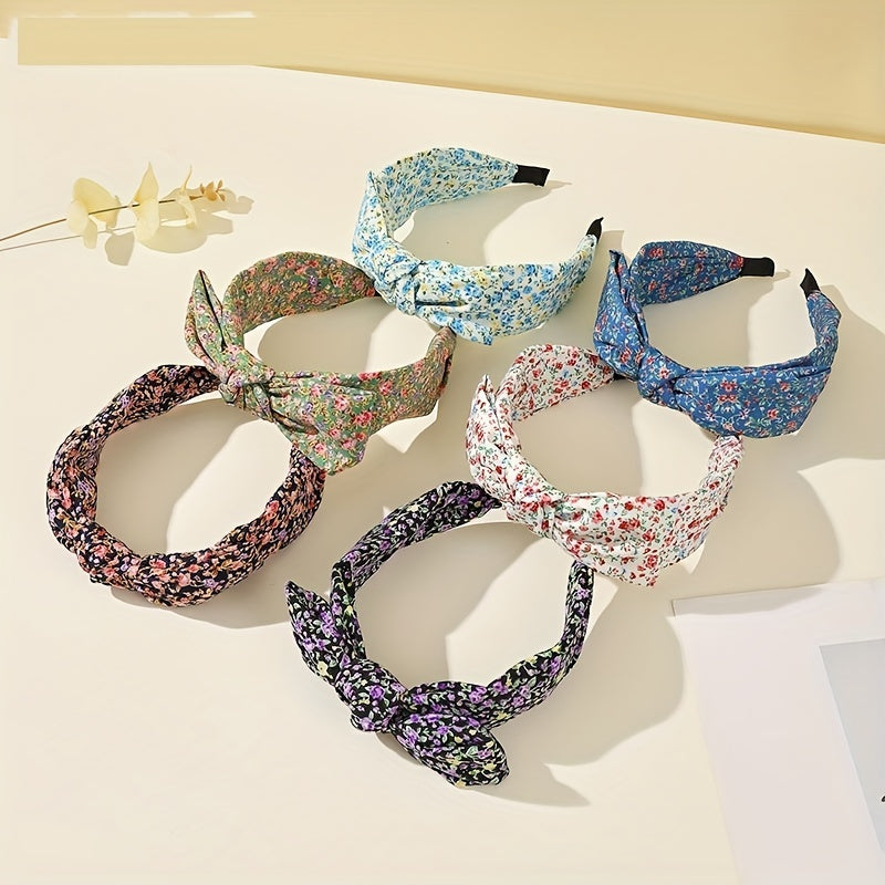 Floral Print Headband Wide Brimmed Head Hoop For Women