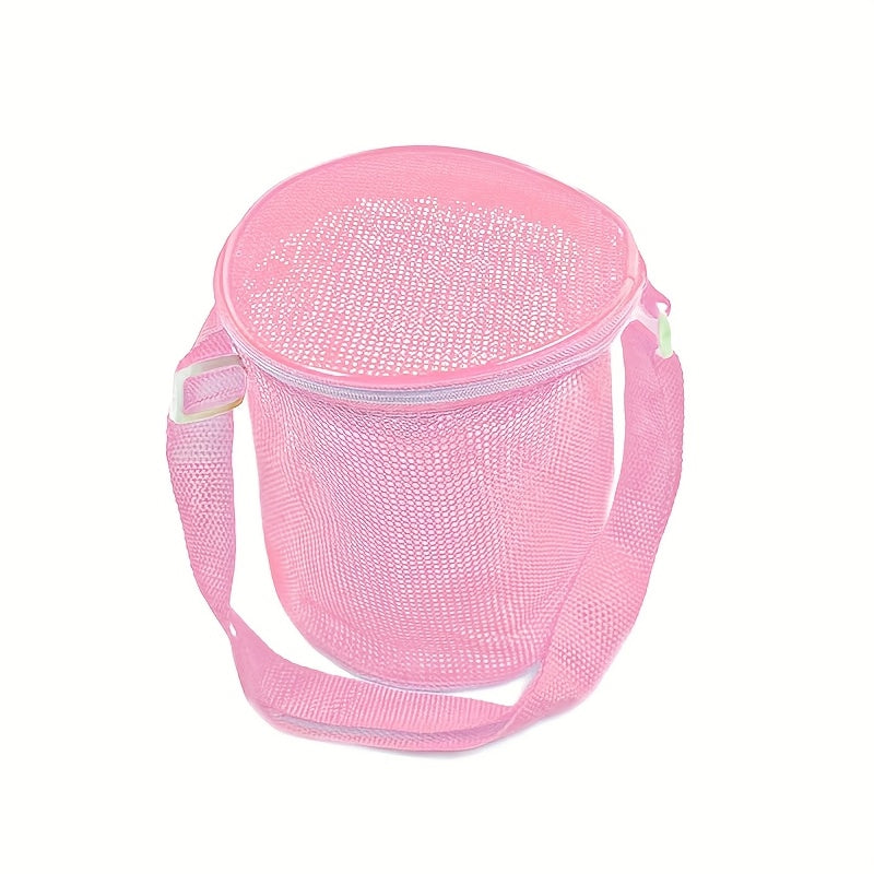 FFYUANFS Large Mesh Seashell & Sand Toys Beach Bag with Strap