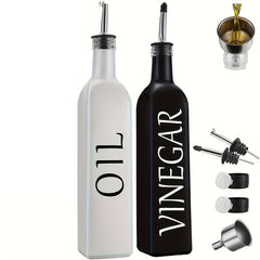 2pcs Olive & Vinegar Dispenser Set 17oz Kitchen Seasoning Dispenser
