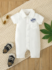 Coconut Tree Graphic Baby Girls Jumpsuit