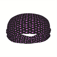 Unisex Pink Love Heart Sports Headband