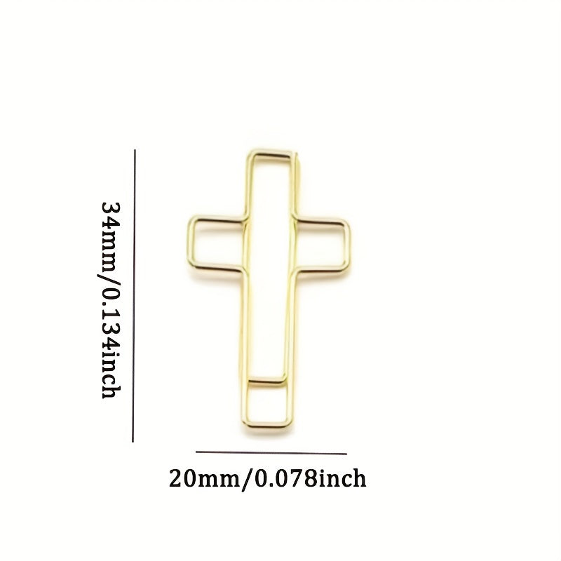 10pcs Cross Shaped Paper Clip Bookmark Binder Office Accessories