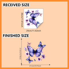 Purple Flowers Butterfly Wall Stickers Vinyl Decals
