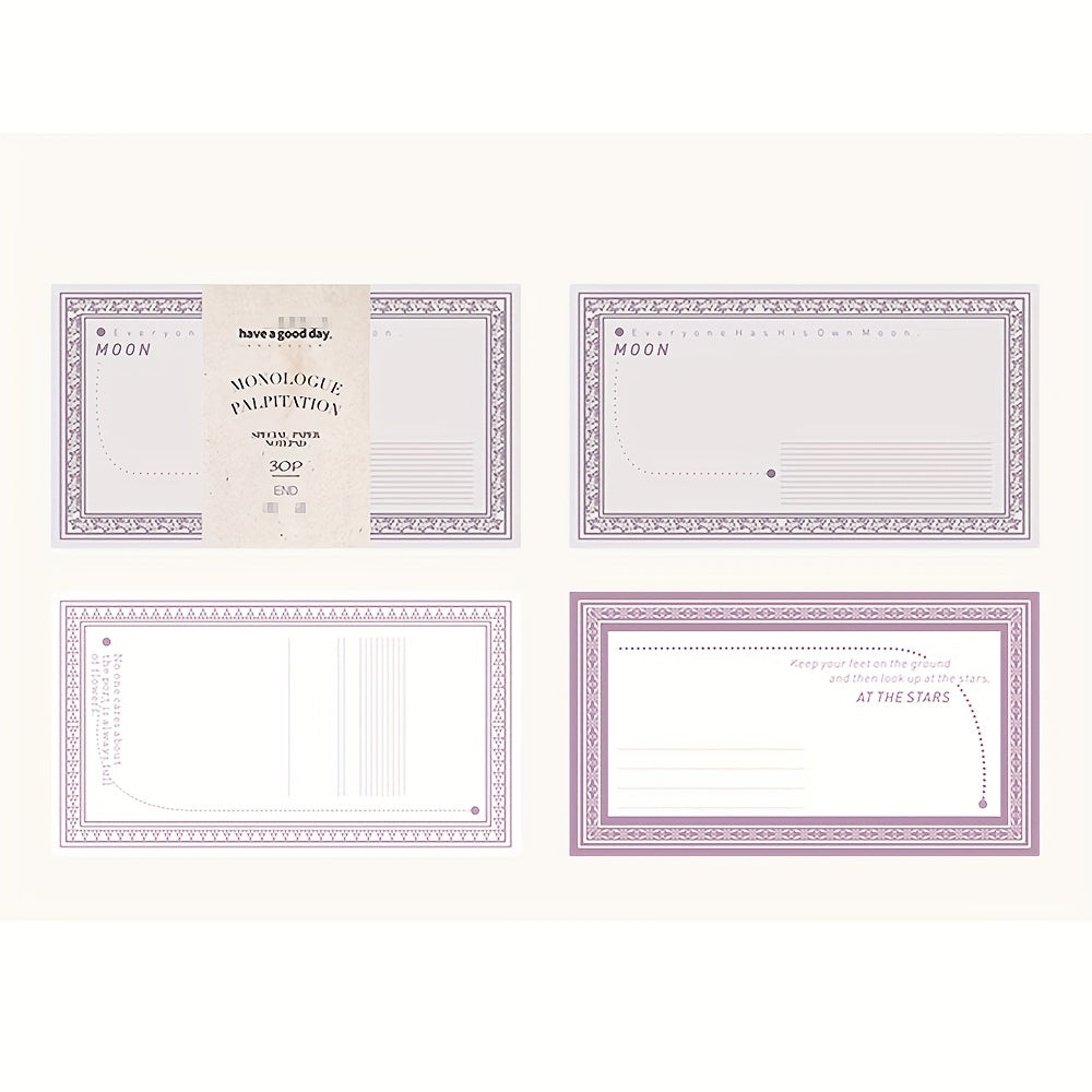 Retro Basic Postcard 30sheets DIY Material Record Memo Message Decoration