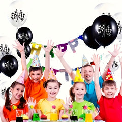 10pcs Checkered Flag Balloons Racing Car Theme Birthday Party Decoration