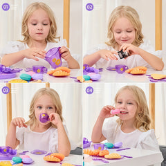 25pc Kids Pretend Tea Party Set Afternoon Tea Tableware w/ Teapot Toy