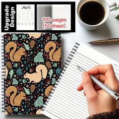 Squirrel Plants Spiral Notebook Journal with Craft Supplies