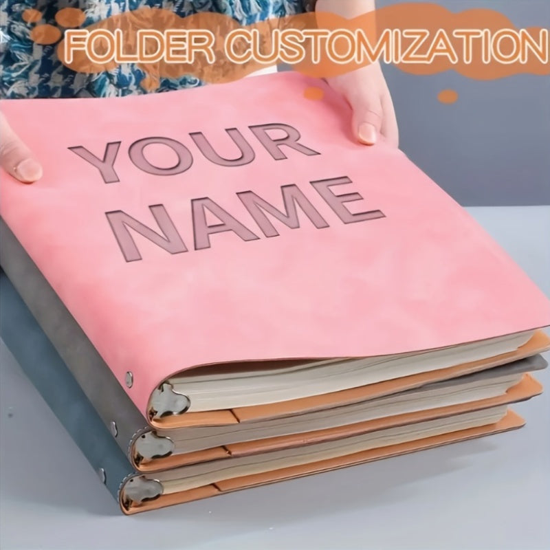 Personalized PU Leather Binder with Custom Engraved Name