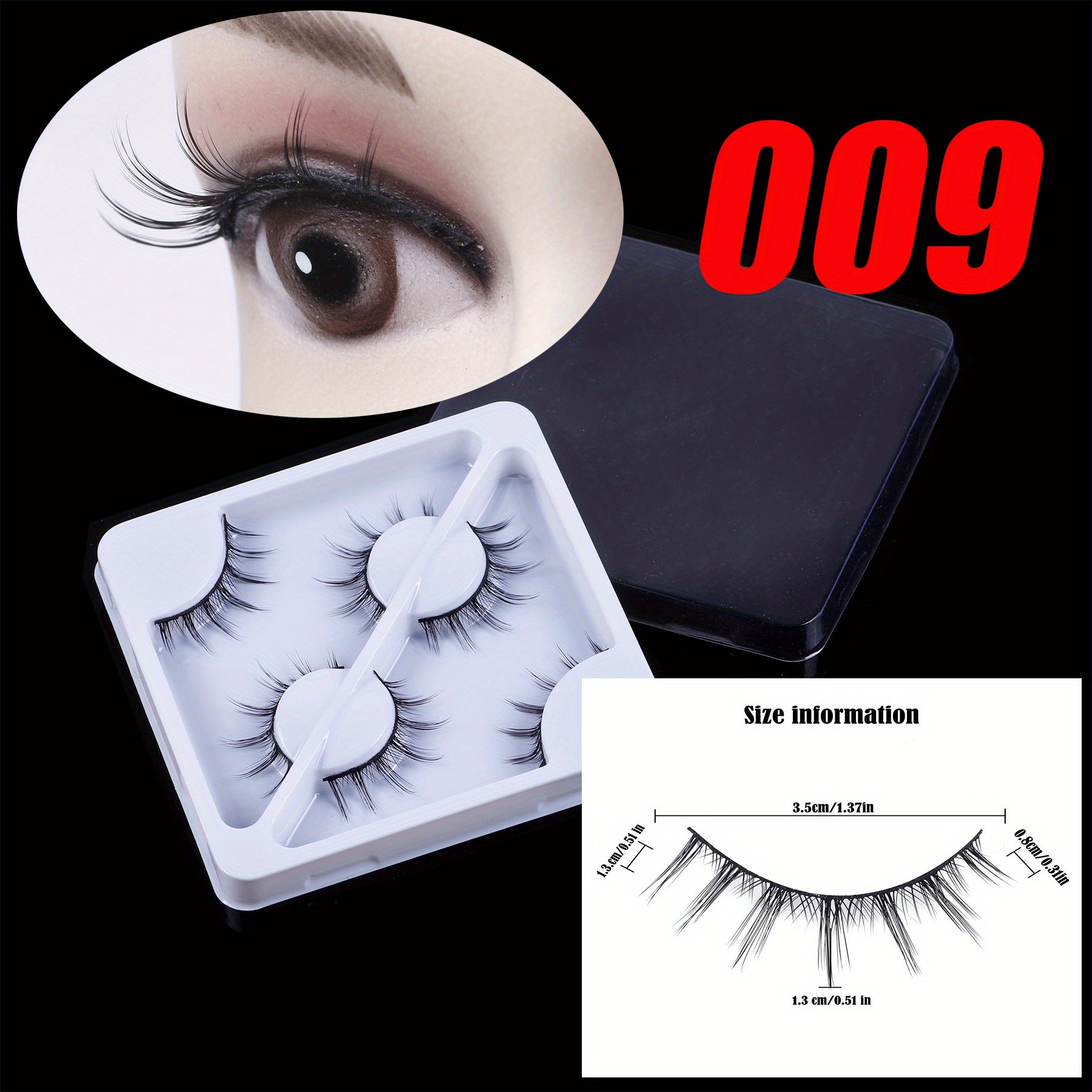 3 Pairs Fluffy 6D Faux Mink Eyelashes - Dramatic False Lashes