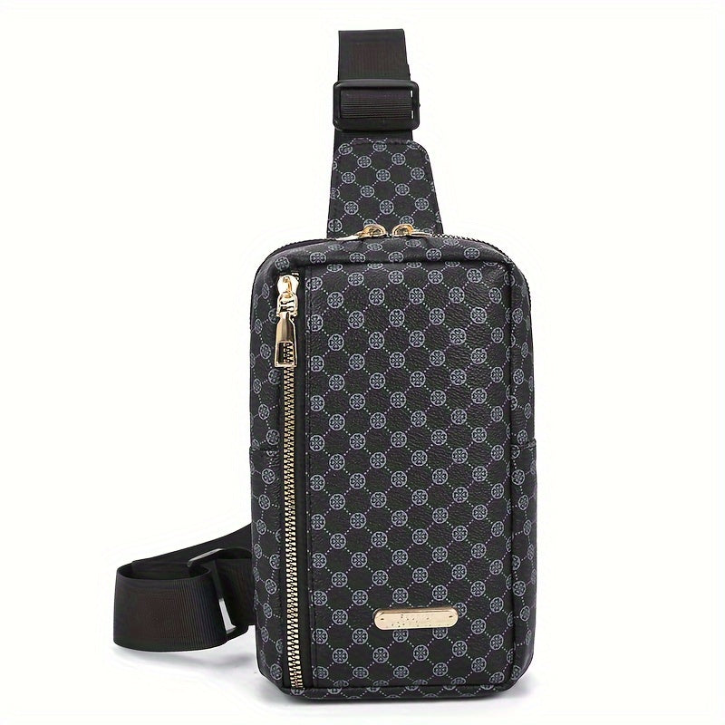 Men's Classic PU Chest Bag Casual Crossbody Bag