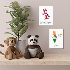World Map & Flag Stickers Set - Kids Room Wall Decor