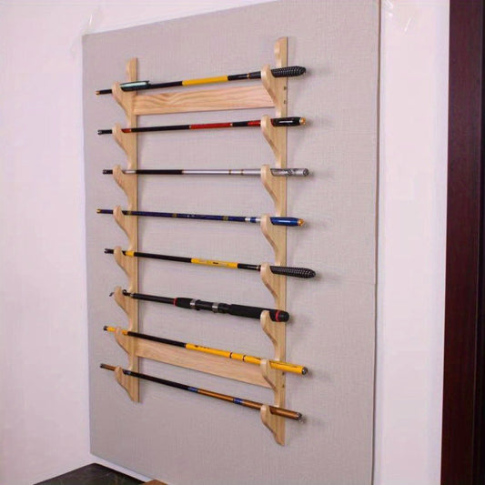 Wall Mounted Fishing Rod Holder for Organizing Gear