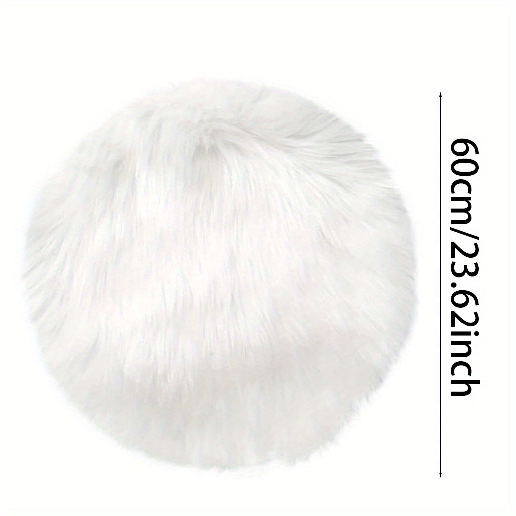 Soft Faux Wool Rug Round Chair Seat Cushion for Desk Chair or Office Chair