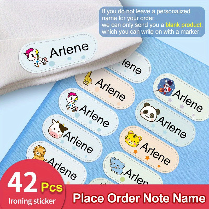 48pcs Custom Clothing Name Stickers for School Uniforms, Bed Sheets, Hats, Shoes