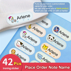 48pcs Custom Clothing Name Stickers for School Uniforms, Bed Sheets, Hats, Shoes