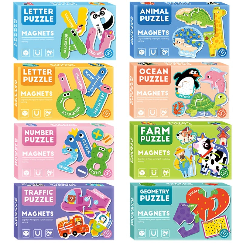 Educational Magnetic Letters Numbers Animals Puzzle Toys