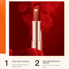 Moisturizing Lip Balm & Matte Lipstick Set in Leather Bag - Festive Gift