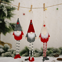 3pcs Dwarf Doll Christmas Ornaments Long legged Forest Elf Home Decor
