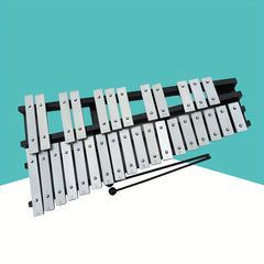 30 Note Glockenspiel Xylophone Foldable Wooden Frame Aluminum Bars Percussion