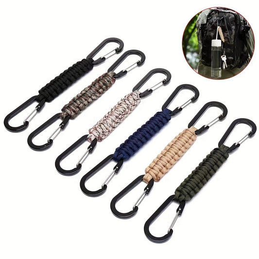 Outdoor Umbrella Rope Braided Double end Buckle Backpack Key Hanging Carabiner