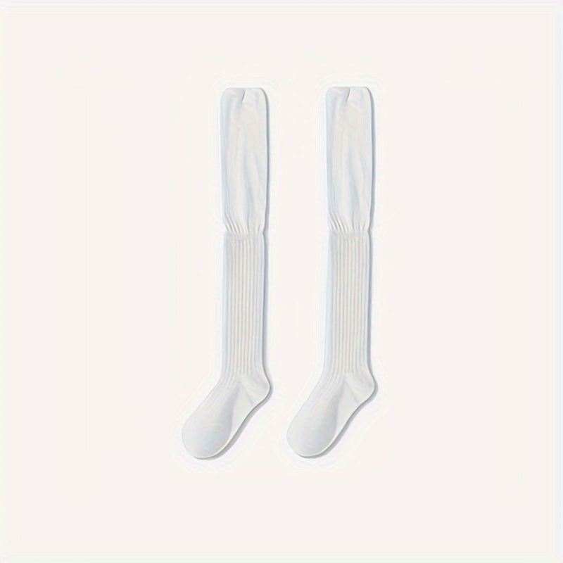 Women's Solid Thigh High Socks Over The Knee Stockings