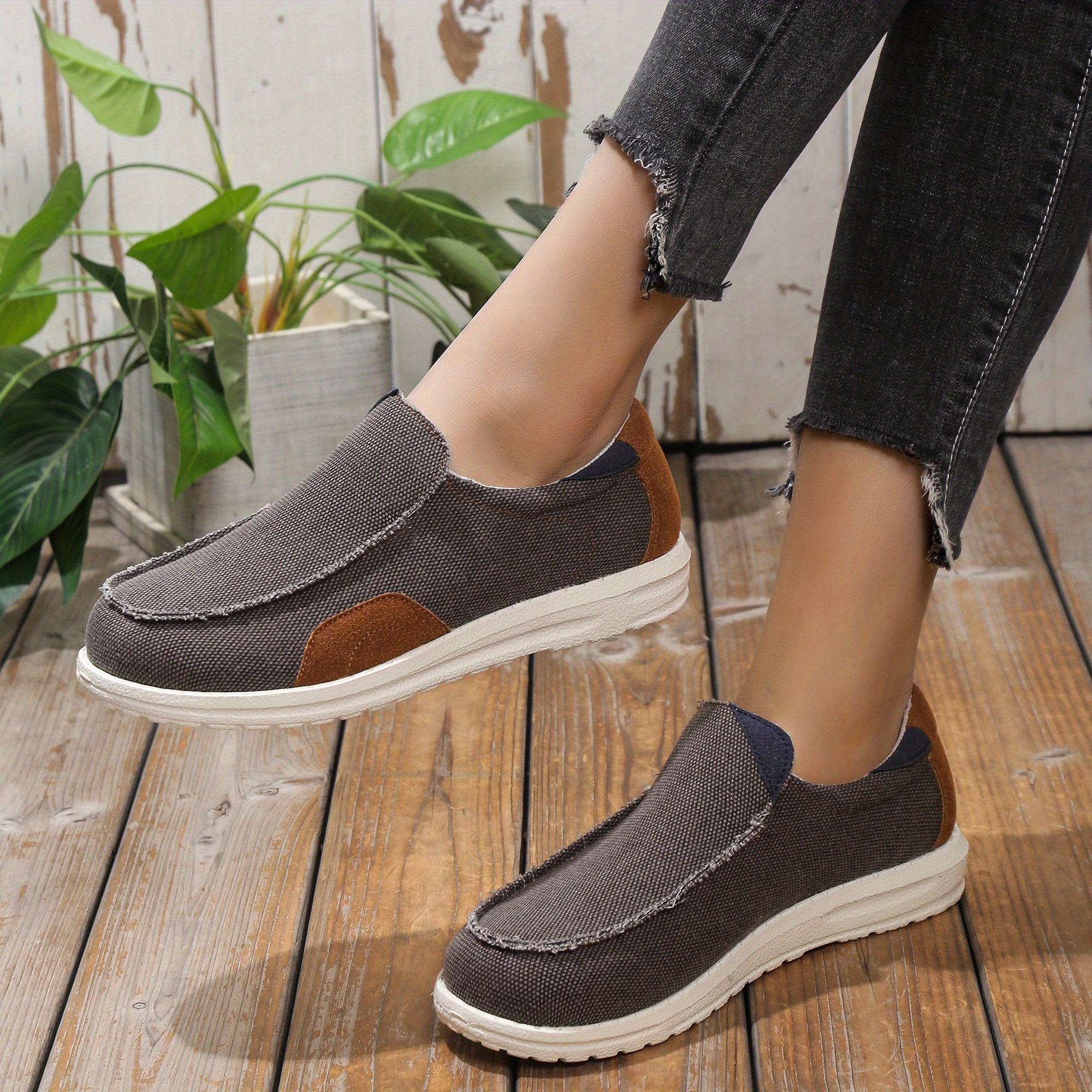 Men's Canvas Loafer Shoes Lightweight Non slip Sneakers