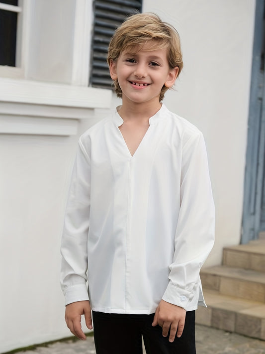 Boys Long Sleeves Shirt Preppy Style For Spring And Summer Kids Clothes